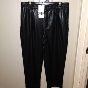 Zara Faux Leather Pants Size L